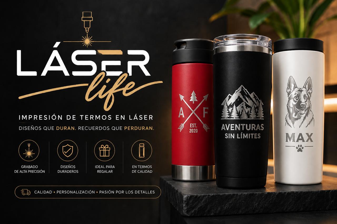 Termos grabados con láser – Láser Life